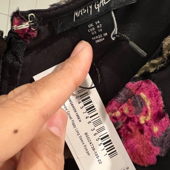 Nasty Gal Romper with Pink Floral Accents - Picture 2 of 3